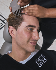 a man getting a haircut